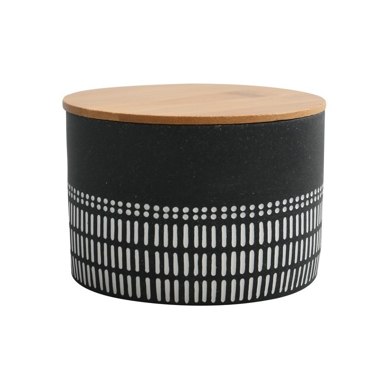 Spirella Cotton Box Polyresin & Bamboo YUMA Dark Gray & White Spirella