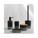 Spirella Baumwolldose Polyresin & Bamboo YUMA Dunkelgrau & Weiß Spirella