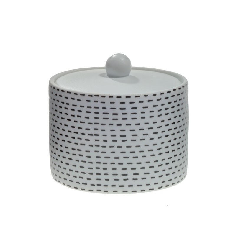 spirella Boite à  cotons Porcelaine INES Noir & Blanc Spirella
