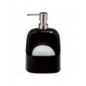 Distributeur de savon et porte éponge Porcelaine BRIDGET Noir Spirella Spirella