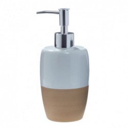 Spirella Dispensador de jabón de cerámica blanco y beige SIENA Spirella