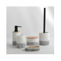 Spirella Soap dispenser Polyresin YUMA Black & White  & Bamboo Spirella