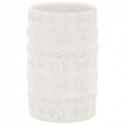 Spirella Vaso de Porcelana RELIEF Blanco Spirella
