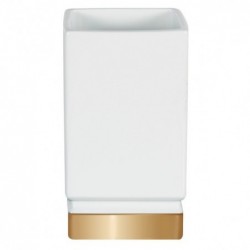 Spirella Vaso de Porcelana ROMA Blanco y Oro Spirella