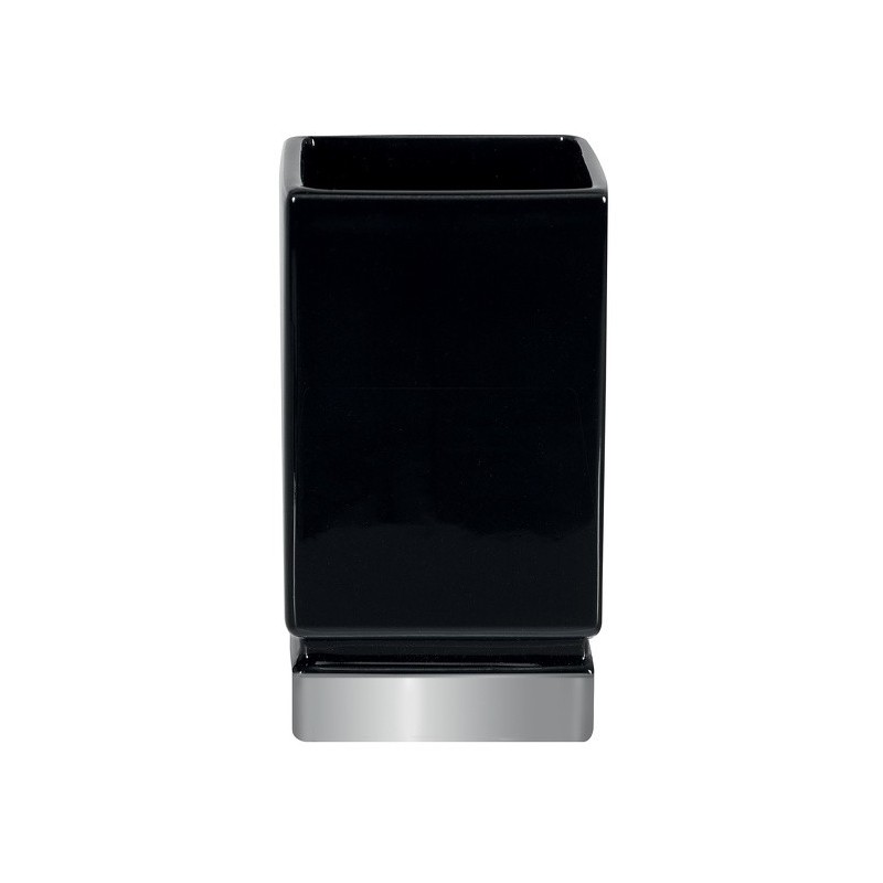 Spirella Vaso cerámica ROMA Negro y Plata Spirella