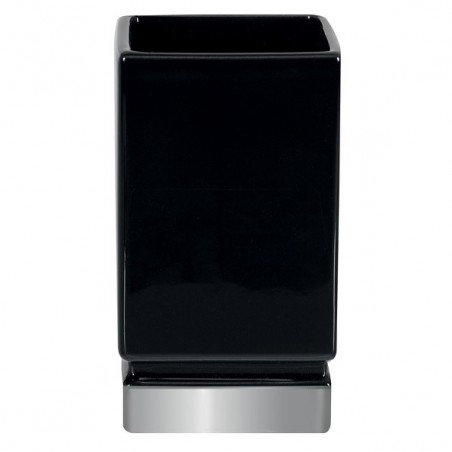 Spirella Vaso cerámica ROMA Negro y Plata Spirella