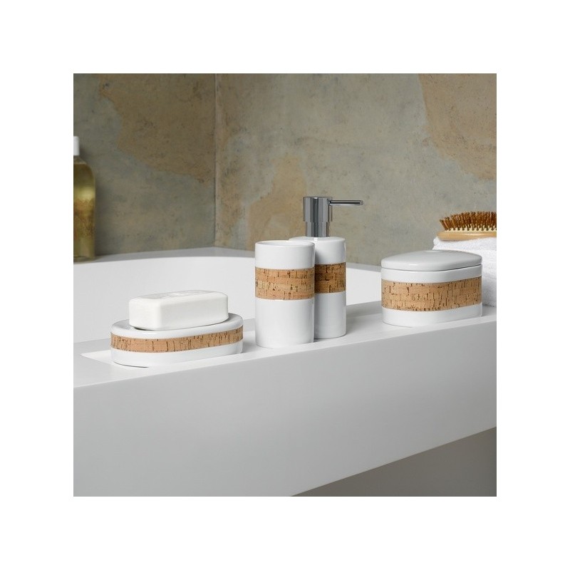 Spirella Gobelet Porcelaine TUBE NATURE Blanc & Beige Spirella