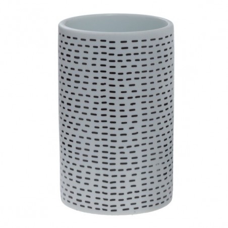 Spirella Vaso de Porcelana INES Blanco y Negro Spirella