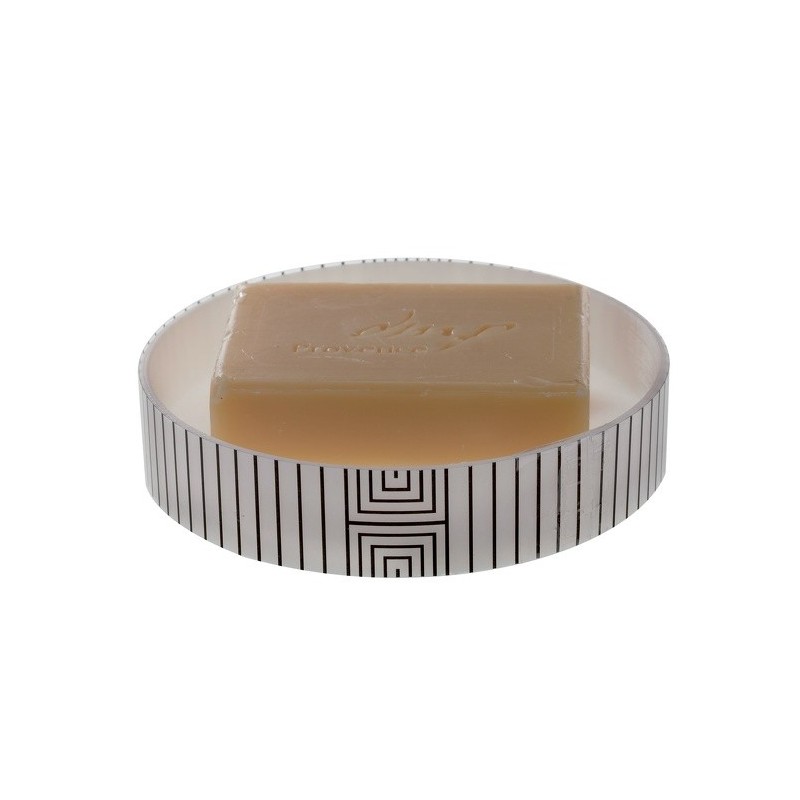 spirella Porte savon savon Polyrésine GRAPHIC Noir & Blanc Spirella