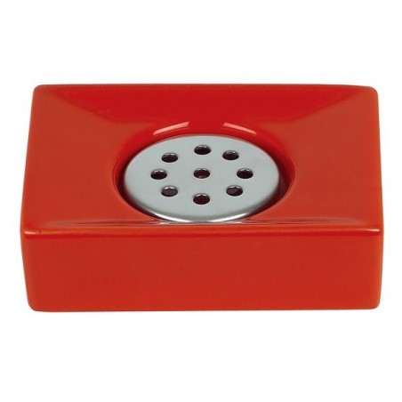 Spirella Porte savon Céramique QUADRO Rouge Spirella