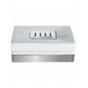 Porte savon Porcelaine ROMA Blanc & Argent Spirella Spirella