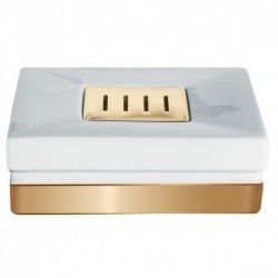Porte savon Porcelaine ROMA Blanc & Or Spirella Spirella