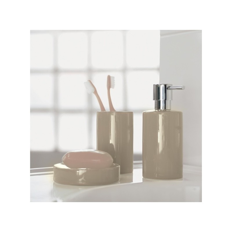Spirella Porte savon Céramique TUBE Taupe Spirella
