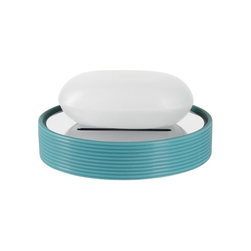 Porte savon Céramique TUBE RIBBED Bleu Spirella Spirella