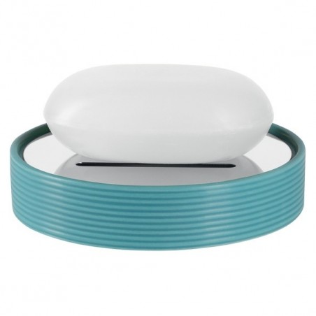Spirella Porte savon Céramique TUBE RIBBED Bleu Spirella