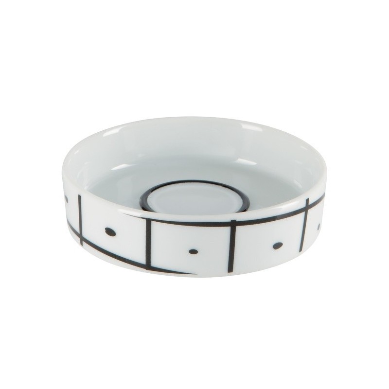 Porte savon Porcelaine VISBY Noir & Blanc Spirella Spirella