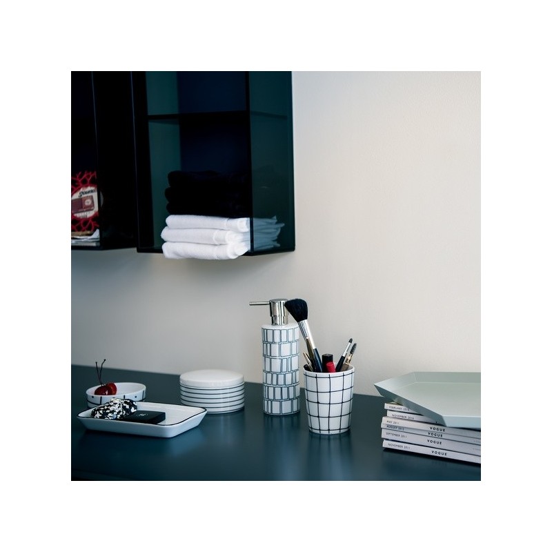 Porte savon Porcelaine VISBY Noir & Blanc Spirella Spirella