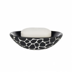 Spirella Porte savon Céramique DARWIN PEBBLE Noir