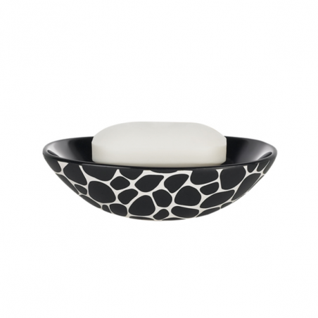 Porte savon Céramique DARWIN PEBBLE Noir Spirella Spirella