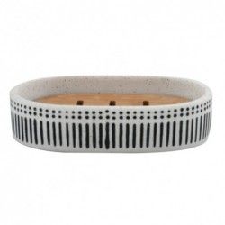 Porte savon Polyrésine & Bambou YUMA Noir & Blanc Spirella Spirella
