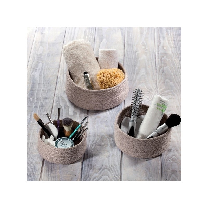 Spirella Panier de rangement coton TOBAGO Beige 21x10cm Spirella