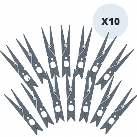 Lot de 10 Pinces à linge Incassables Gris MSV MSV