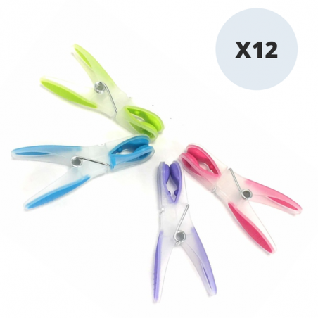 Lot de 12 Pinces à linge Bi matière MSV MSV