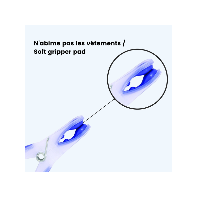 Lot de 12 Pinces à linge Bi matière MSV MSV