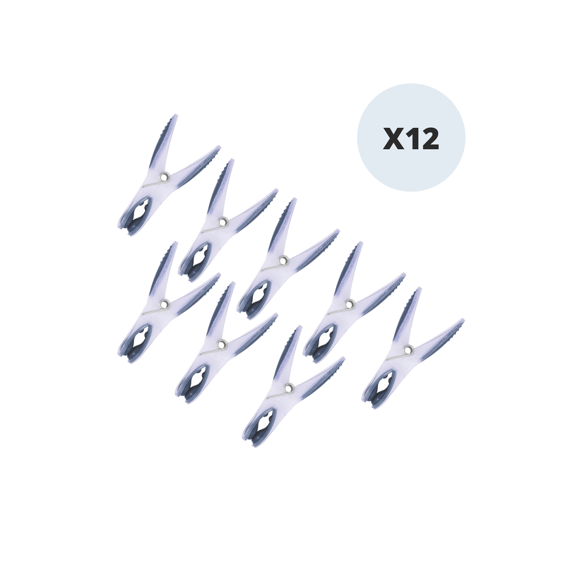 spirella Lot de 12 Pinces à  linge Bi matiere Gris MSV