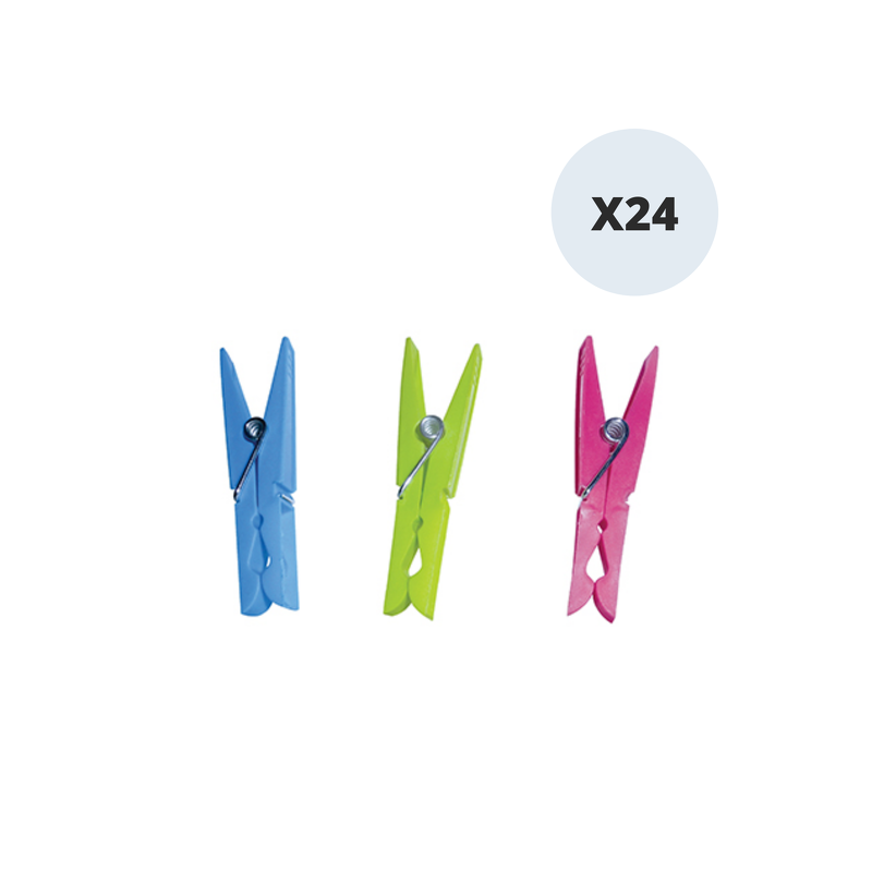 MSV Lot de 24 pinces à linge Plastique MSV