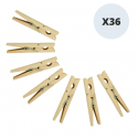 Lot de 36 Pinces à linge Bois MSV MSV