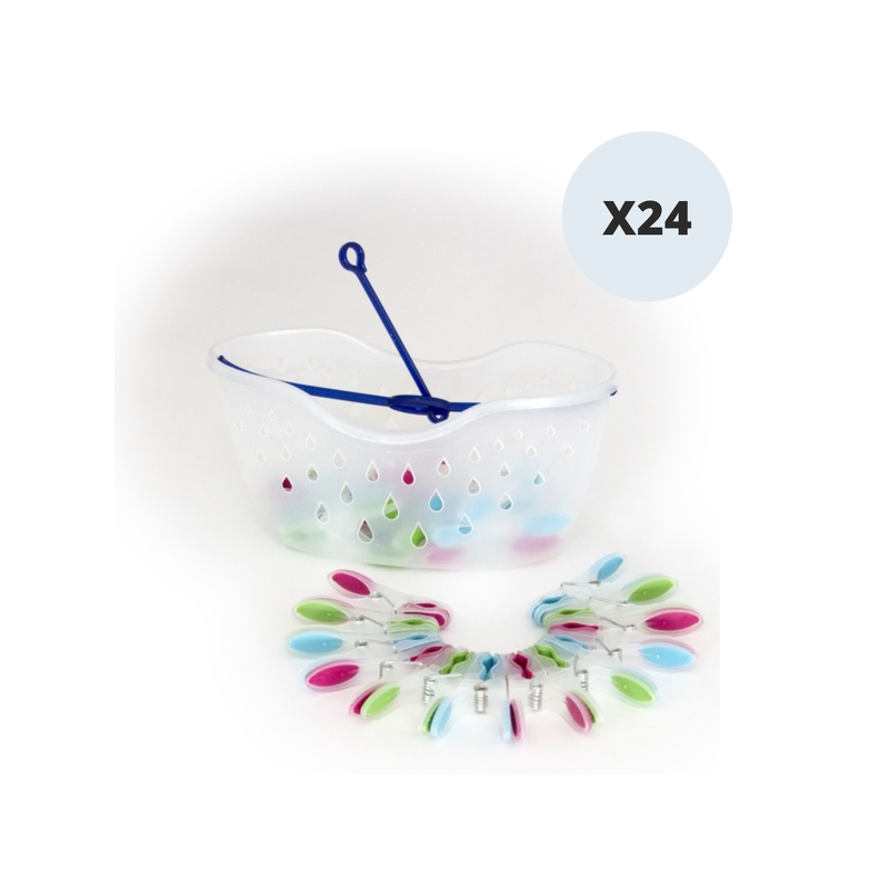 spirella Panier x24 Pinces à  linge Bi-matiere MSV