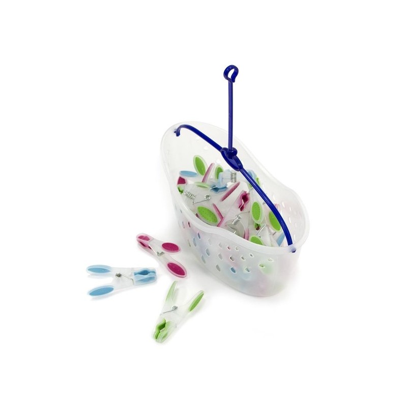 MSV Panier x24 Pinces à linge Bi-Matiere MSV