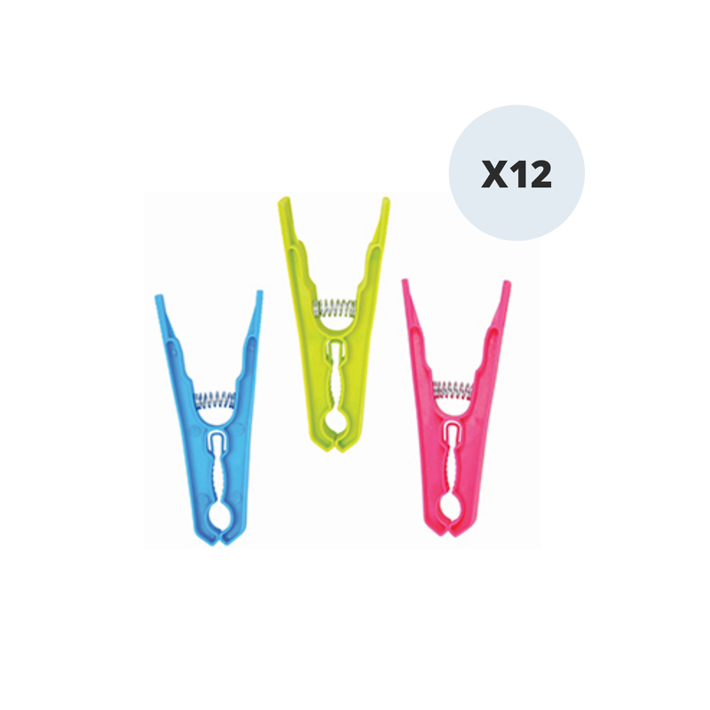 spirella Lot de 12 Pinces à  linge 9cm Couleurs assorties MSV