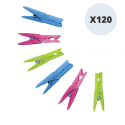 MSV Lot de 120 pinces à linge Plastique Coloris assortis MSV