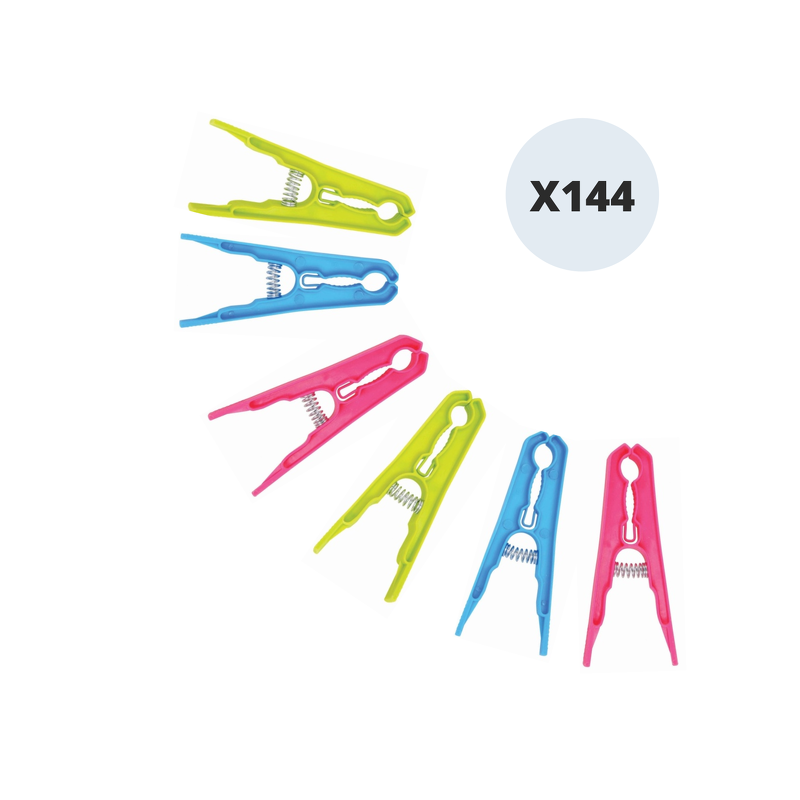 MSV Lot de 144 Pinces à linge PP Coloris assortis MSV