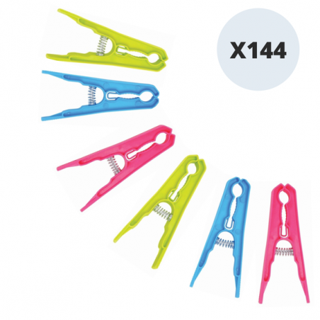 MSV Lot de 144 Pinces à linge PP Coloris assortis MSV