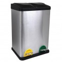Poubelle à pédale Tri Sélectif Inox 2x20L Brossé MSV MSV