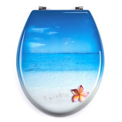 MSV Copriwater Legno PARADISE Blu - Cerniere Acciaio ox MSV