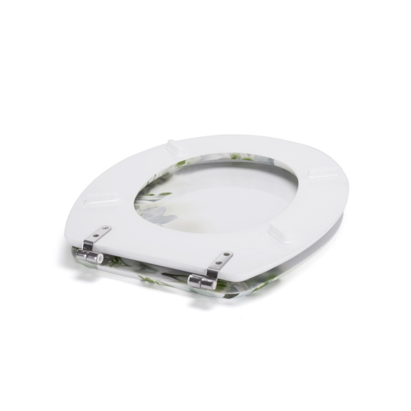 MSV WC-Sitz MDF SOFAIA Blumenmuster  Edelstahlscharniere MSV