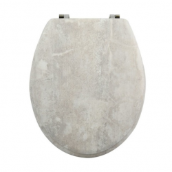 MSV Asiento de inodoro MDF STONEHENGE Gris - Bisagras de acero inoxidable MSV