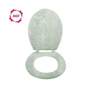 MSV Asiento de inodoro MDF STONEHENGE Gris - Bisagras de acero inoxidable MSV