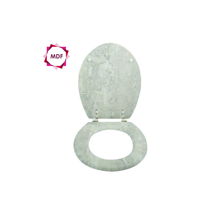 MSV Toilet Seat MDF SPIRIT Gray - Stainless Steel Hinges MSV