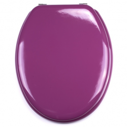 MSV Asiento de inodoro MDF CLÉO Violeta - Bisagras Acero Inoxidable MSV