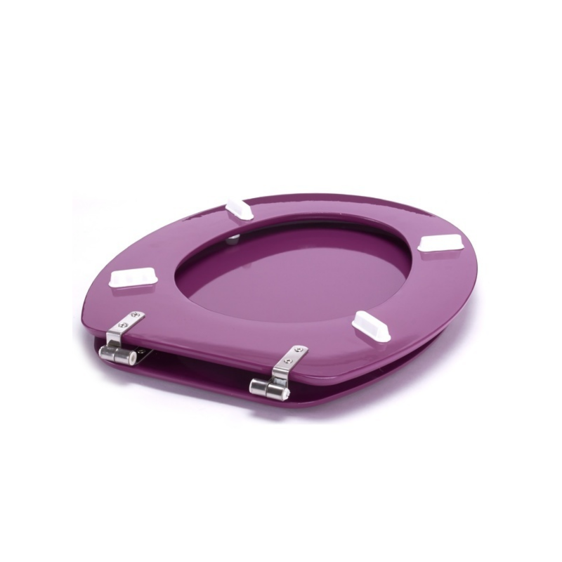 MSV Toilet Seat MDF CLÉO Purple- Stainless Steel Hinges MSV