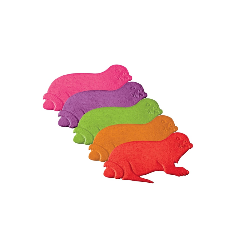 Lot de 5 Stickers figurines antidérapantes de douche ou baignoire Caoutchouc Phoques 16,5x10,5cm Multicolor MSV MSV