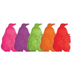 Lot de 5 Stickers figurines antidérapantes de douche ou baignoire Caoutchouc Pinguoins 9,2x15cm Multicolor MSV