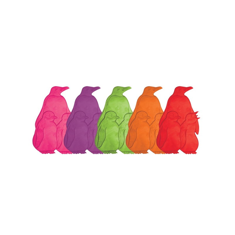 Lot de 5 Stickers figurines antidérapantes de douche ou baignoire Caoutchouc Pinguoins 9,2x15cm Multicolor MSV MSV
