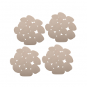 Lot de 4 Tapis antiderapants de douche ou baignoire PVC GALETS 12x13cm Beige MSV MSV