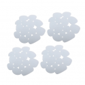 Lot de 4 Tapis antiderapants de douche ou baignoire PVC GALETS 12x13cm Blanc MSV MSV